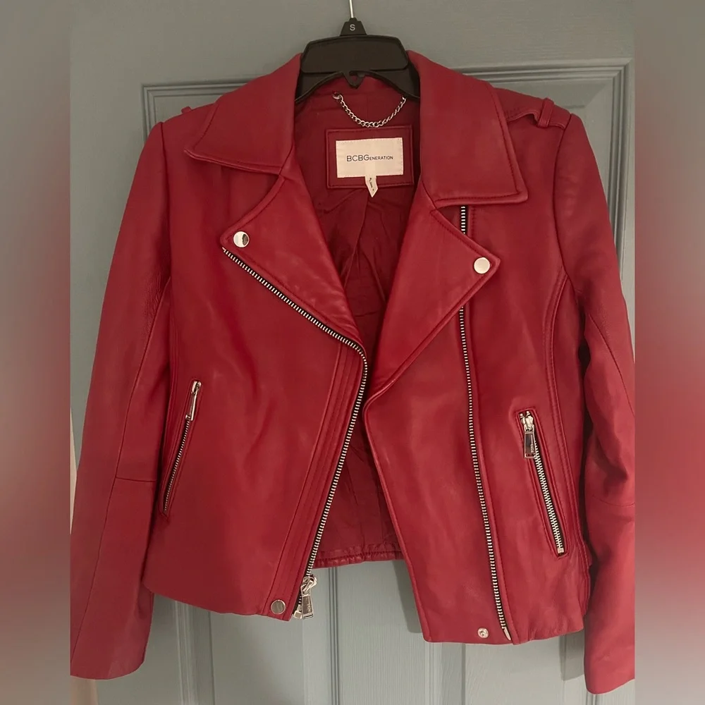 BCBGeneration red leather jacket - Picture 1 of 3